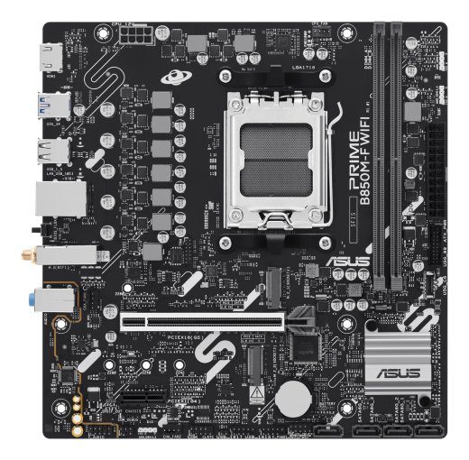 Põhiplaat ASUS AMD B850 Socket AM5 mikro ATX RAM DDR5-SDRAM 2xSlots Wi-Fi Jah Bluetooth Jah 2xNumber of M.2 (M) slots PRIMEB850M-FWIFI