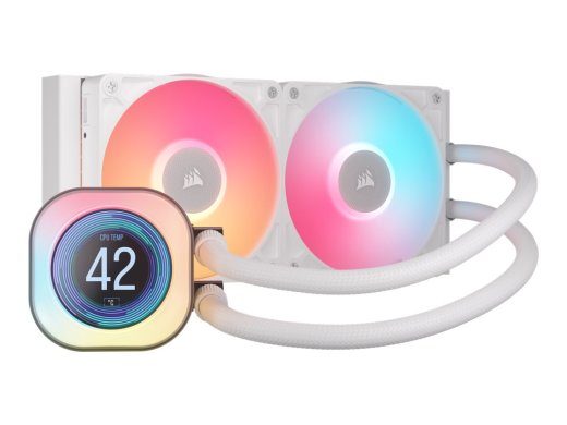 CORSAIR iCUE Link TITAN 240 RX LCD jahutussüsteem 1-pack valge 120 mm