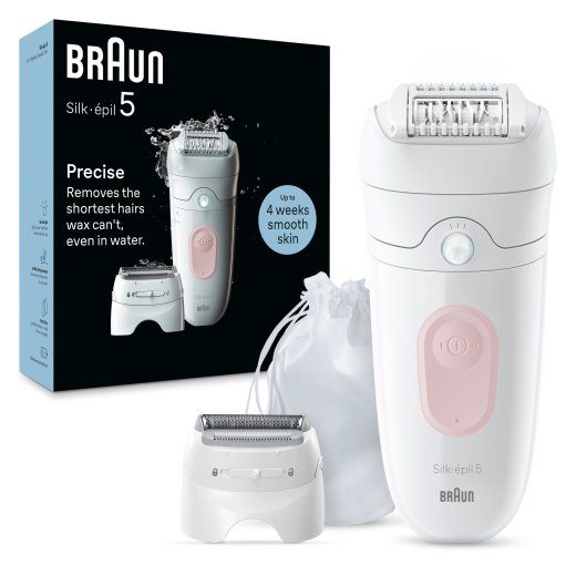 Braun Silk-épil 5 5-030 Märja ja kuiva kasutamise epilaator Roosa Valge