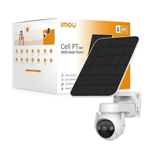 Imou Cell PT Päikesepaneeliga komplekt Dome välistingimustes IP turvakamera 2304 x 1296 pikslit seinale