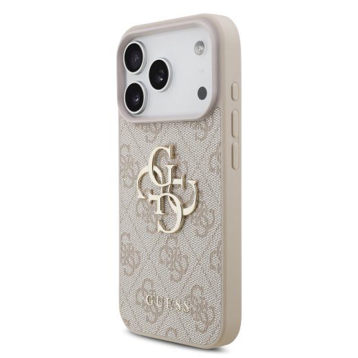 Guess PU 4G metallise logoga ümbris iPhone 18 Pro jaoks / Roosa