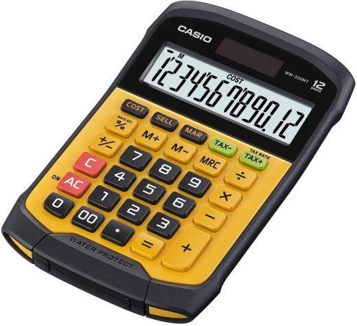 CASIO WM-320MT-S VESIVATÜHI KANDESÜTTE KALKULAATOR, 12-täheline ekraan, eemaldatav klaviatuur, IP54
