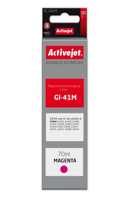 Activejet AC-G41M tindipudel (asendus Canon GI-41M 4544C001-le; Supreme; 70 ml; magenta)