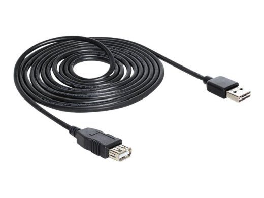 Delock EASY-USB USB pikenduskaabel 5m must