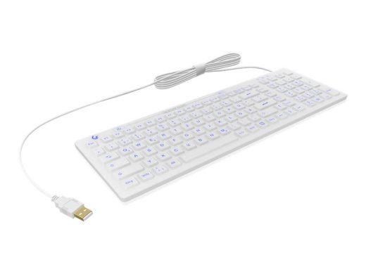 KeySonic KSK-6031INEL-Wh klaviatuur sinine juhtmestus Saksa