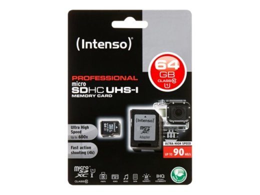 MEMORY MICRO SDXC 64GB C10/W/ADAPTER 3433490 INTENSO