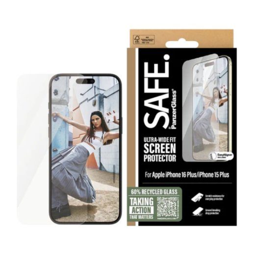 SAFE. by PanzerGlass Apple iPhone 16 Plus, 15 Plus Ultra-Wiid Fit