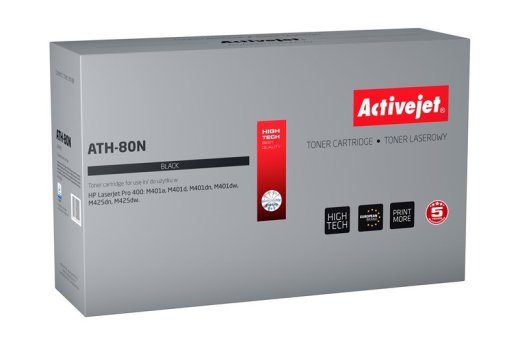 Activejet ATH-80N Toner (asendus HP 80A CF280A-le; Supreme; 3500 lehte; must)