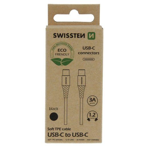 Swissten Soft 3A USB-C - USB-C Andmete ja laadimiskaabel 1.2m