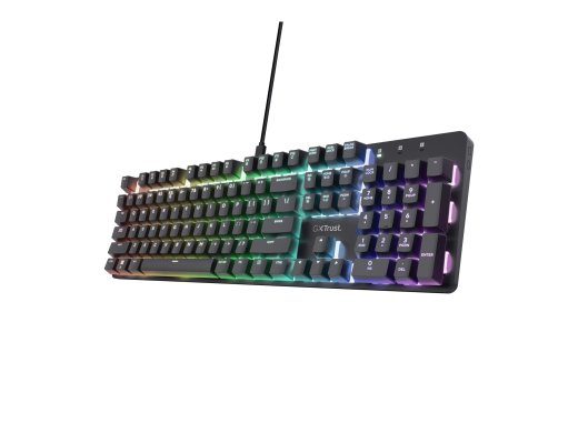 Trust GXT 871 Zora Mehhaaniline RGB Klaviatuur/16.8 Miljonit Värvjuhtmega Saksa