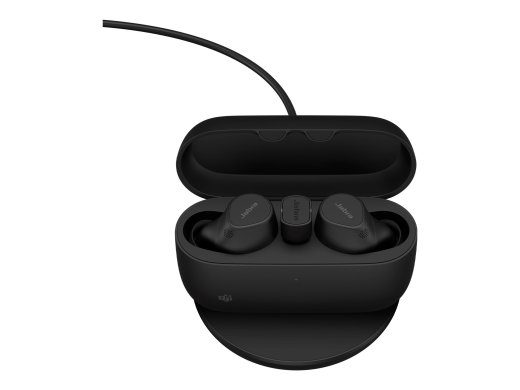 JABRA Evolve2 Buds MS Tõepäiised juhtmeta kõrvaklapid mikrofoniga sisseeesitatavad Bluetooth aktiivne mürasummutus USB-C kaudu BT adapter must MS Te