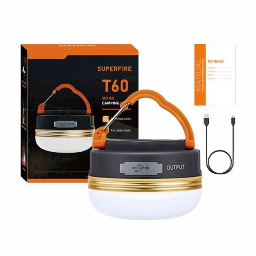 Kampifotil Superfire T60, 2,5W, 1000mAh