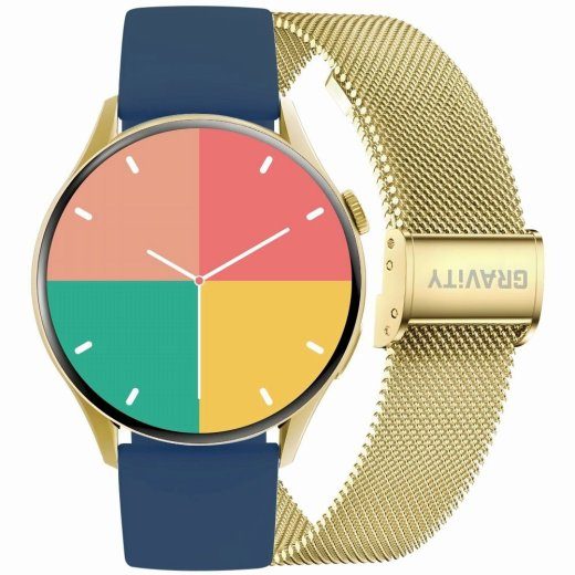 Išmanusis laikrodis Gravity diržas + apyrankė GT11-4 / Auksas