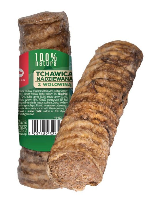 MACED Trachea, täidetud veiselihaga - närimisvahend koerale - 120g