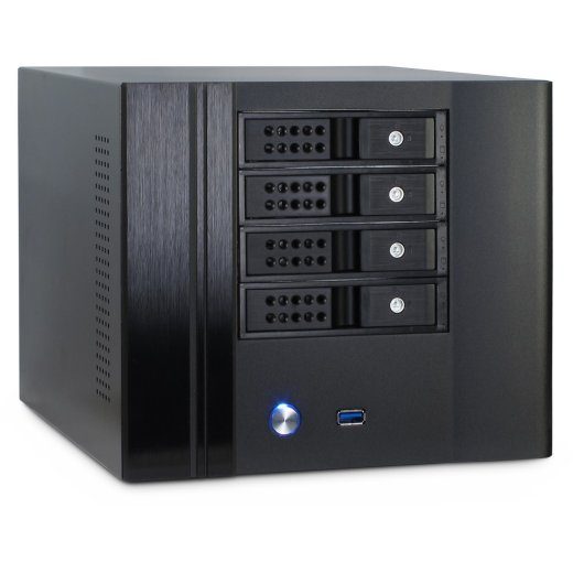 Inter-Tech SC-4004 Mini ITX NAS kaabinaet toiteallikata must