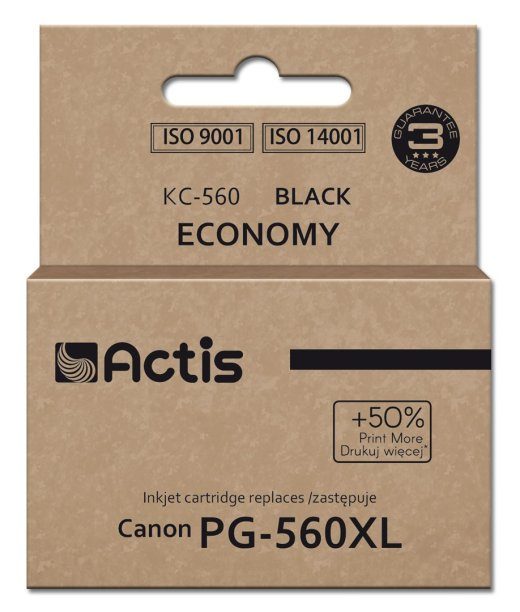 Actis KC-560 tint (asendus Canon PG-560XL-le; Supreme; 22 ml; must). Trükib 50% rohkem kui OEM.