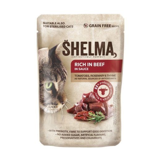 SHELMA Rikas veisest kastmes - niiske kassitoit - 85g