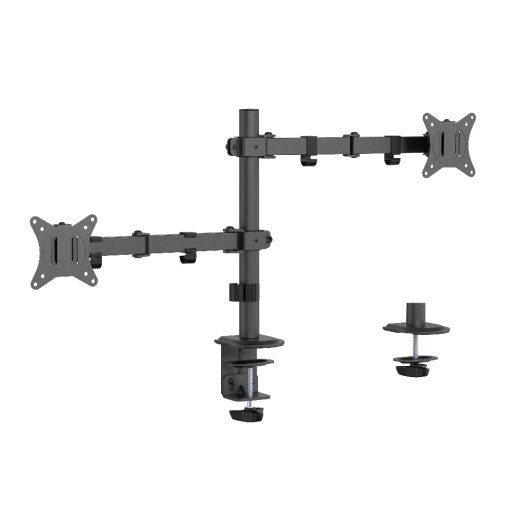 Gembird MA-D2-03 Adjustable double monitor desk mount, 17”-32”, black
