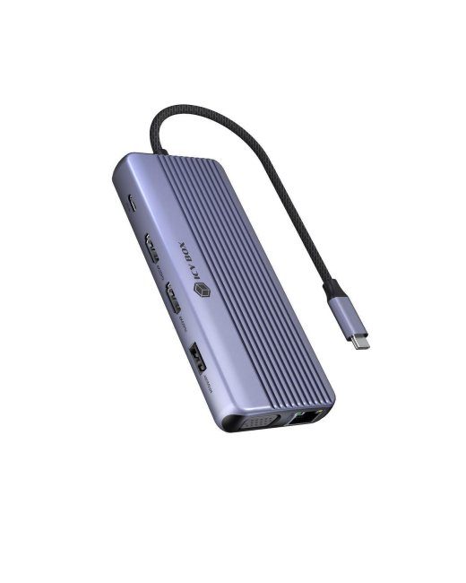 Raidsonic Icy Box Travel Dock 12-in-1, 3x video väljund (2x HDMI + 1x VGA) IB-DK4062-CPD
