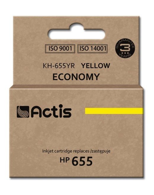 Actis KH-655YR tint (asendus HP 655 CZ112AE jaoks; Standard; 12 ml; kollane)