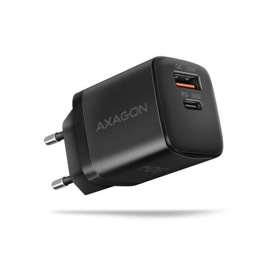 MOBIILLAADURI SEINAKLAAS USB 30W/2PORT MUST ACU-PQ30 AXAGON