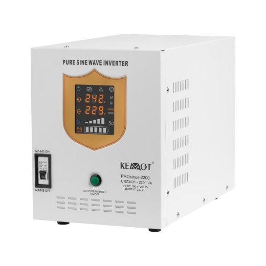 KEMOT PROsinus-2200 pure sine wave emergency power inverter with 12V charging, 230V, 2200VA/1600W