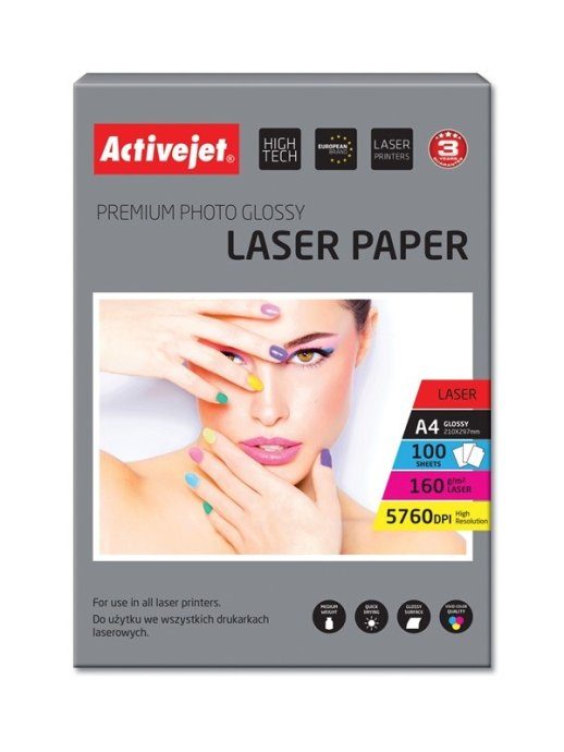 Activejet AP4-160G100L fotopaber laserprinteritele; A4; 100 tk