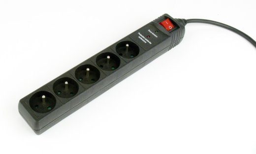Gembird Surge Protector with 5 French Sockets, 3m Black