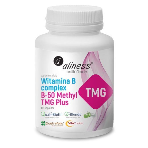 ALINESS Vitamiin B Kompleks B-50 Metüül TMG PLUS – toidulisand – 100 kapslit