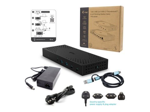 I-TEC USB 3.0 USB-C Thunderbolt 3x 4K Dokkijaam Gen 2 + Power Delivery 100W