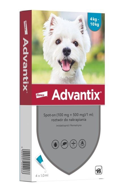 ELANCO Advantix - parasiitide tilgad koertele S - 4 x 1 ml