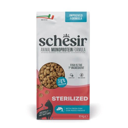 SCHESIR Animal Mono Protein Formula Sterilized fish – kuiv kassatoit – 10 kg