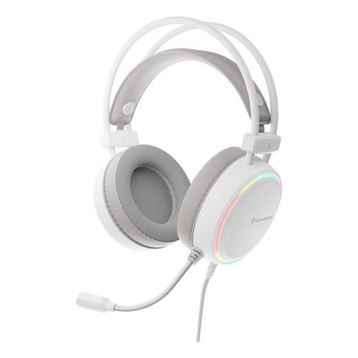 Genesis RGB Žaidimų ausinės Neon 613 G2 Laidinės Ausinės su mikrofonu Baltos
