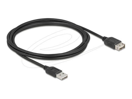 Delock USB laienduskohvli kaabel 2m must