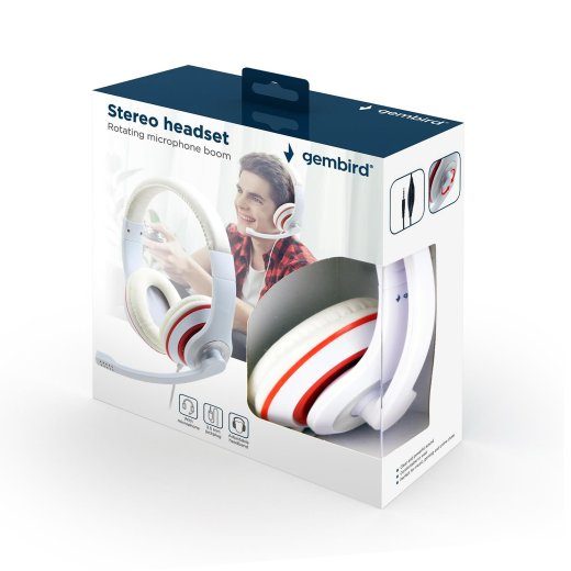 STEREO HEADSET BALTA/MHS-03-WTRD GEMBIRD