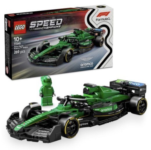 LEGO 77245 Speed Champions Aston Martin Aramco F1 AMR24 statybos rinkinys