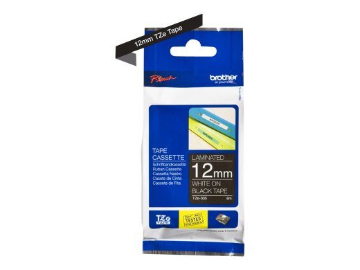 Brother TZe-335 lammeeritud lind valge musta peal TZe 8 m 1,2 cm