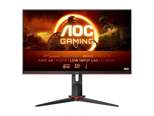 AOC Gaming 27G2ZN3/BK 27 colių Full HD 1920 x 1080 monitorius su HDMI ir DisplayPort, 280Hz