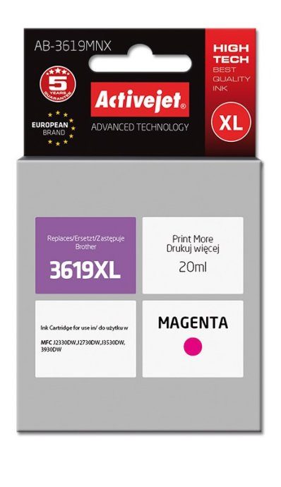 Activejet AB-3619MNX Magenta tint (Brother LC3619M XL asendus; Supreme; 20 ml)