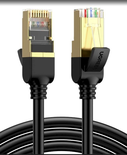 UGREEN NW107 Kaabel F/FTP CAT7 koos 2xRJ45 pistikuga 0.5m / must