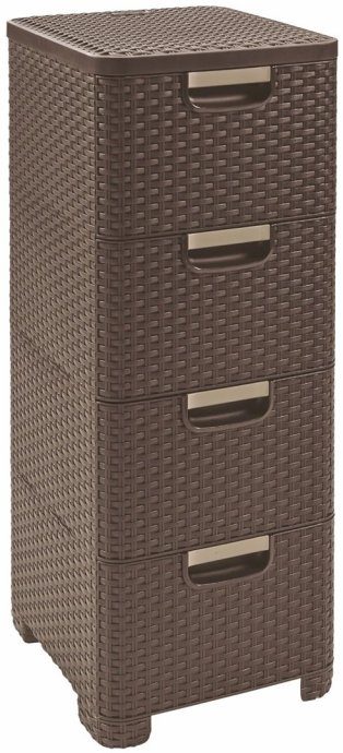 CURVER Rattan 209906 lauaühend 4 x 14 L sahtliga, tumeroosa