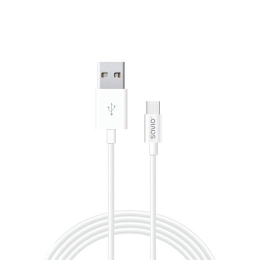 Savio CL-125 USB 2.0 1m Kaabel USB A kuni USB C Valge