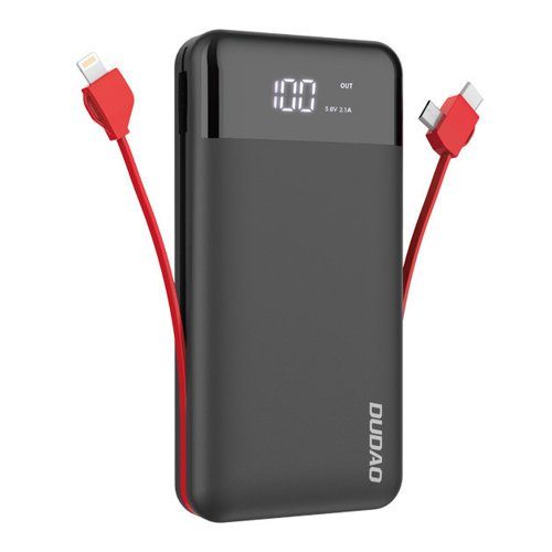 Dudao K1Pro võimsuspanda 20000mAh 15Watt 4 juhtme must