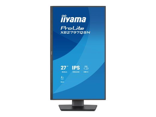 iiyama ProLite XB2797QSN-B1 27 colių IPS 2K (2560 x 1440) monitorius su HDMI, DisplayPort, USB-C, 75Hz