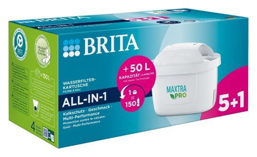 Brita MAXTRA PRO All-in-1 Water Kettle Filter, 6 Pack White