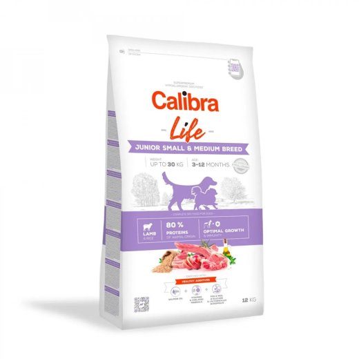 CALIBRA Life Junior Small&Medium breed Lamb - kuiv koeratoit - 12kg