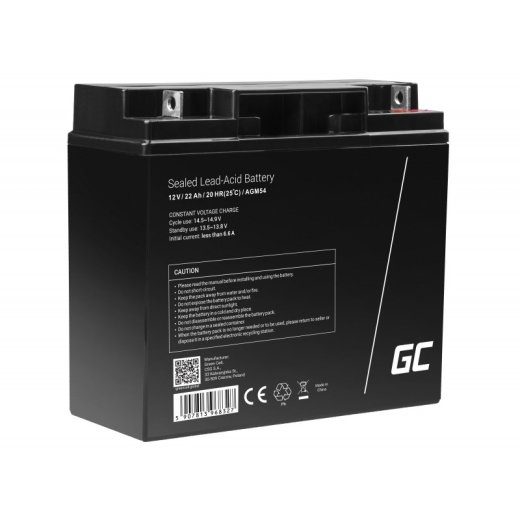 Green Cell AGM54 sõidukaku AGM (Absorbed Glass Mat) 22 Ah 12 V