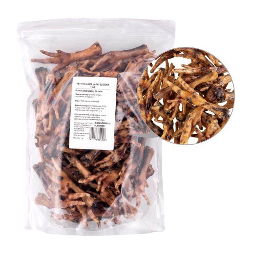PETITTO Kuivatatud kanajalad - koera näksatamine - 1kg