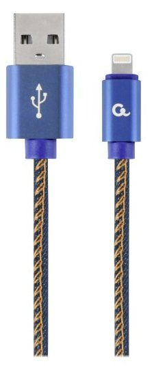 Gembird CC-USB2J-AMLM-1M-BL USB mees - Lightning mees kaabel Premium denim 1m / sinine
