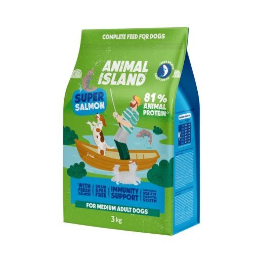 ANIMAL ISLAND Super lõhe - kuiv koeratoit - 3kg